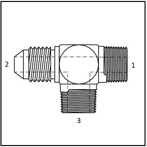 S3766 - Male NPT to Male JIC Run Tee